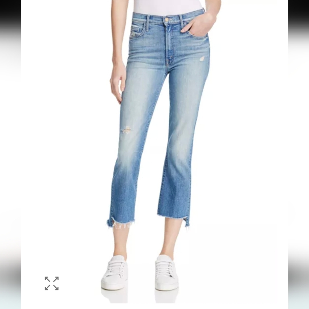 MOTHER Insider Step Crop Fray Jeans In Shake Well Sz.26